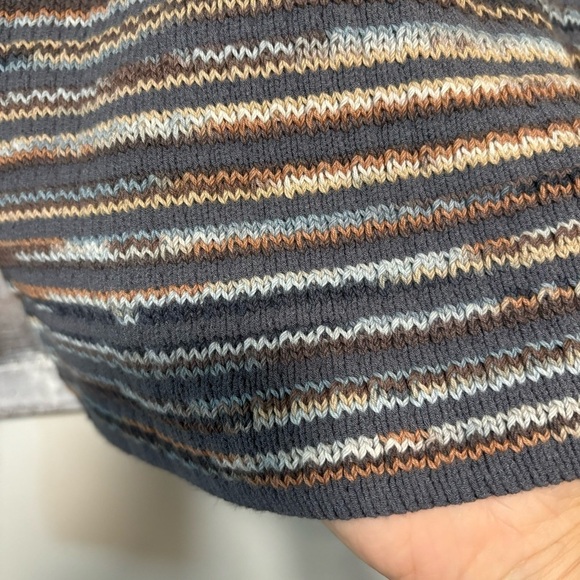 NWT PXG V Neck Snap Front Gray/ Multi Color Knit Stripe Long Sleeve Cardigan XS - Picture 5 of 7